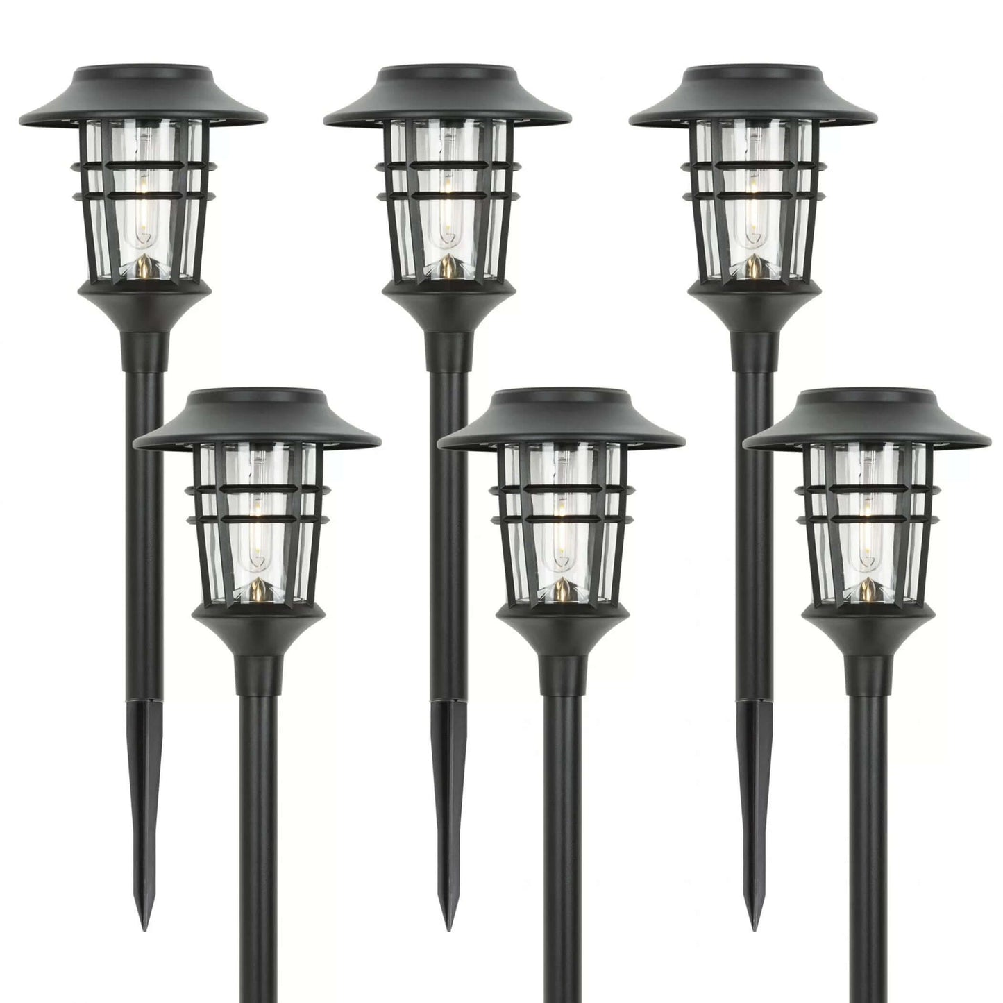 Solar Garden Lights Set of 6 Outdoor Torch Lamps