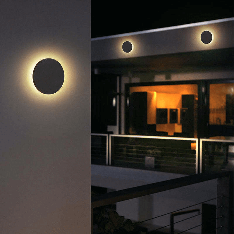 Outdoor LED Wall Light, Modern Circular Exterior Lamp