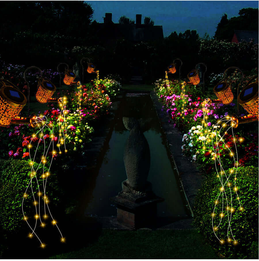 Solar Garden Light 80cm Outdoor LED Waterfall Shower Lamp