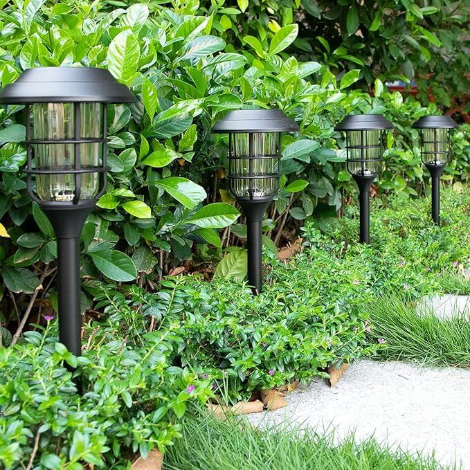 Solar Garden Lights Set of 6 Outdoor Torch Lamps