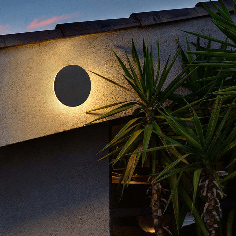 Outdoor LED Wall Light, Modern Circular Exterior Lamp