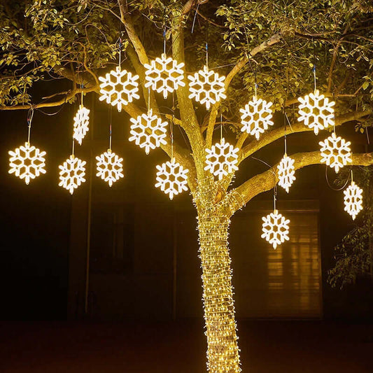 Waterproof LED Snowflake Christmas Lights, 30cm