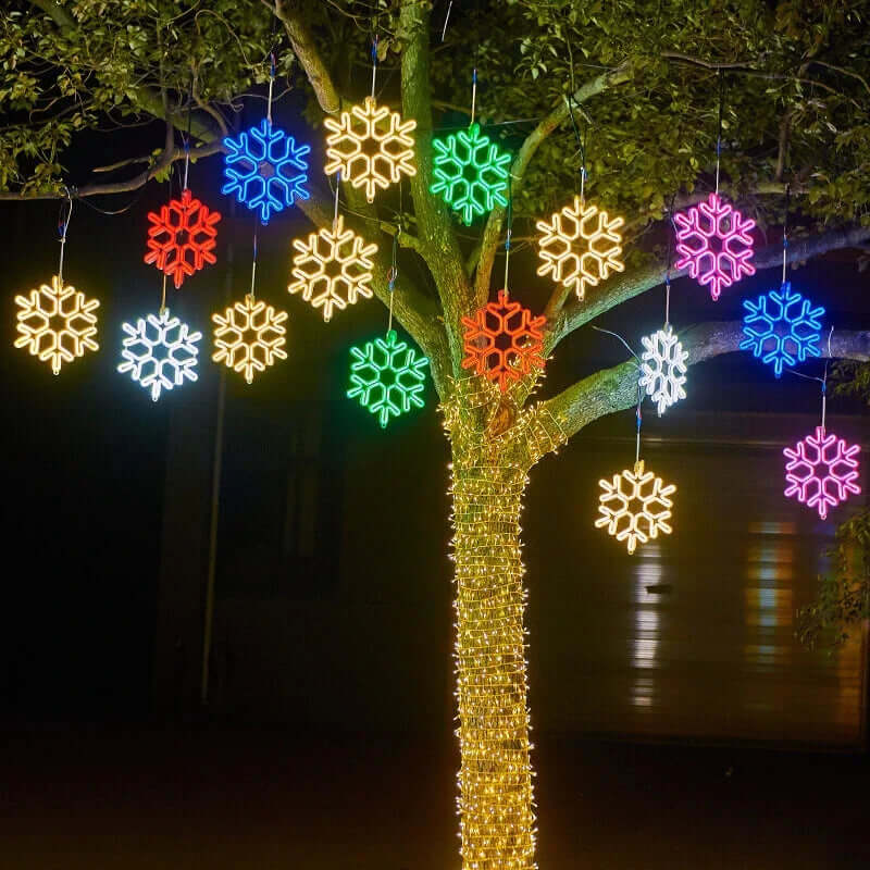Waterproof LED Snowflake Christmas Lights, 30cm