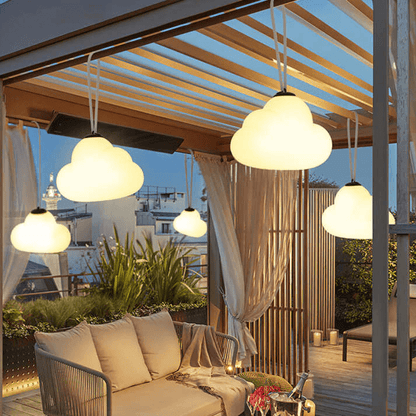 Outdoor LED Cloud Hanging Lamp, IP65 Waterproof, Warm White