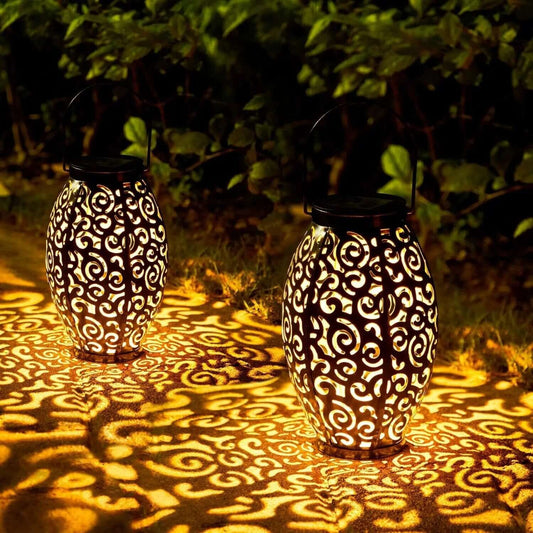 2-Pack Solar Lantern Outdoor Garden Hanging Lights
