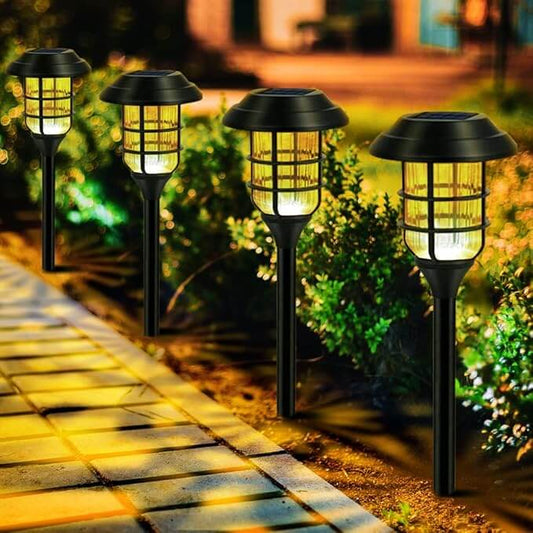 Solar Garden Lights Set of 6 Outdoor Torch Lamps